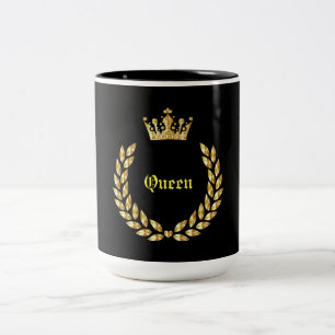 Queen Black and Gold and Crown Two-Tone Coffee Mu Mug
