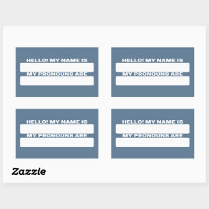 Queen Blue Name & Pronoun Labels