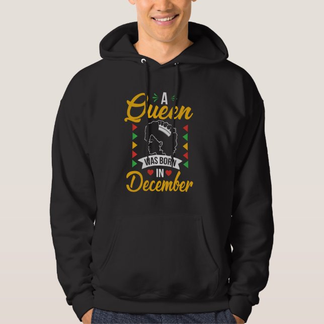 Queen Born December Dashiki Africa Colour Christma Hoodie (Front)
