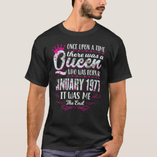 Queen Born in January 1977 Cute Girl 44th Birthda T-Shirt
