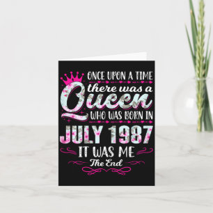 Queen Born In July 1987 - Cute Girl 37th Birthday Card
