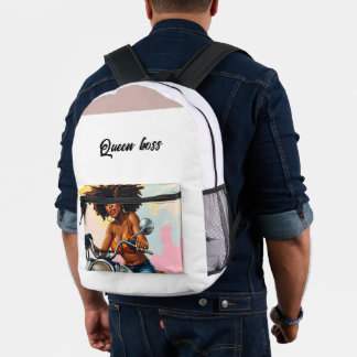 queen boss printed backpack