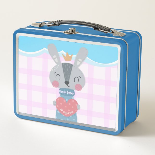 Queen Bunny Metal  Lunchbox  (Front)