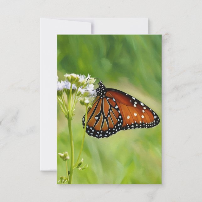 Queen Butterfly Art Flat Note Card (Front)