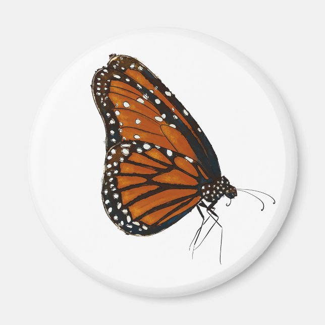 Queen butterfly button magnet (Front)