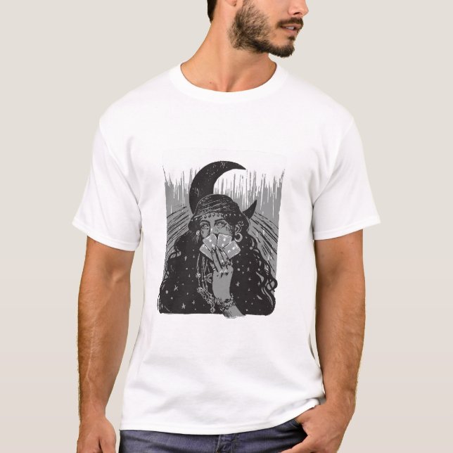 queen card art design moon  T-Shirt (Front)
