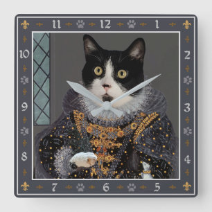 Queen Cat Custom Design Square Wall Clock