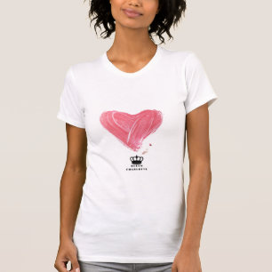 Queen Charlotte White `tee with Pink heart T-Shirt