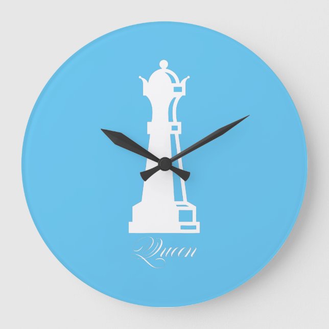 Queen Chess Piece Halloween Costume Chess Lover Large Clock (Front)