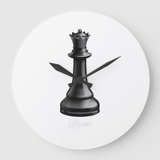 Queen Chess Piece Halloween Costume Chess Lover Large Clock (Front)
