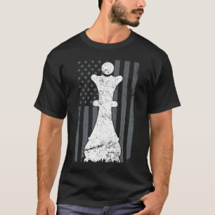 Queen Chess Piece USA Flag Ladies Girl Womens Che T-Shirt