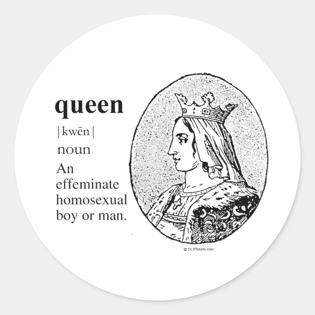 QUEEN CLASSIC ROUND STICKER (Front)