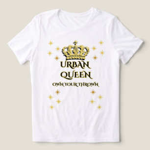 QUEEN CROWN WOMEN WHITE&BLACK GRAPHIC TRI-BLEND SHIRT