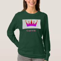 Queen Custom Text Crown Image Deep Forest Long Sle
