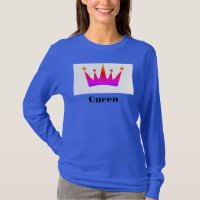 Queen Custom Text Crown Image Deep Royal Long Slee