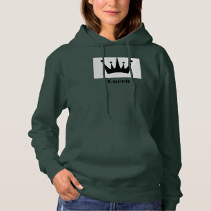 Queen Custom Text Crown Image Hoodie Deep Forest 