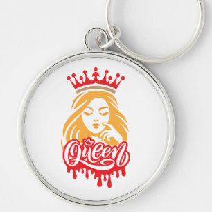 Queen Design – Elegant Royal Crown Typography for Key Ring