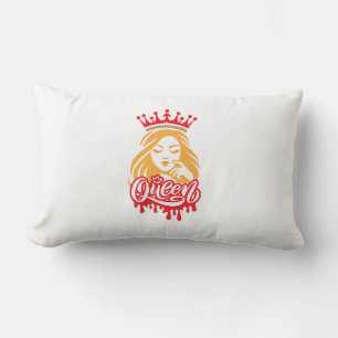 Queen Design – Elegant Royal Crown Typography for Lumbar Cushion