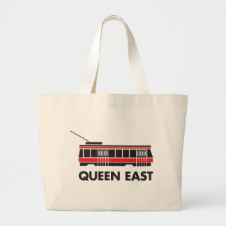 Queen East (Toronto) and Streetcar Large Tote Bag