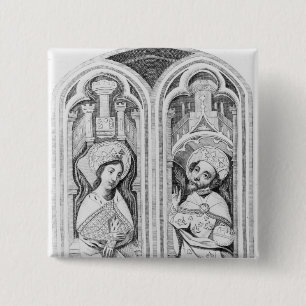 Queen Eleanor and Henry III, taken ancient 15 Cm Square Badge