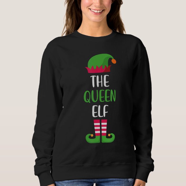 Queen Elf Family Matching Group Christmas Pajama Sweatshirt (Front)