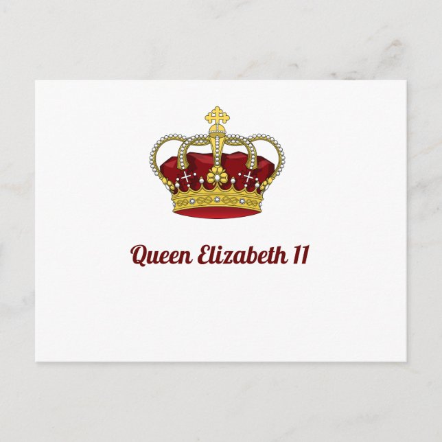 Queen Elizabeth 11 Crown Postcard (Front)