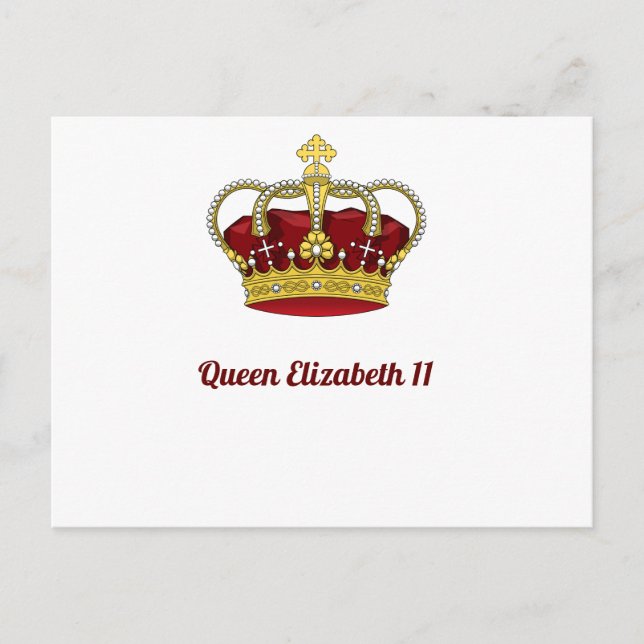 Queen Elizabeth 11 Crown Postcard (Front)