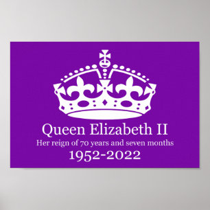Queen Elizabeth 11 Reign of 70 years Poster