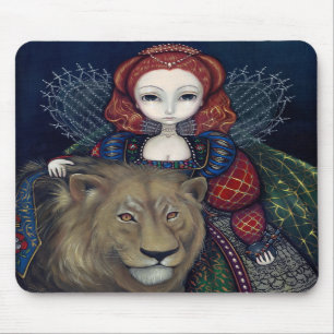 "Queen Elizabeth and a Lion" Mousepad