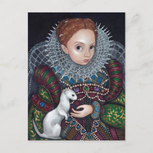"Queen Elizabeth and an Ermine" Postcard
