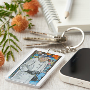 Queen Elizabeth At Paddington Station Key Ring