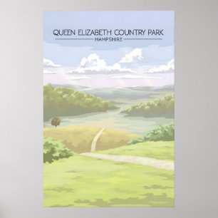 Queen Elizabeth Country Park Hampshire Travel Poster
