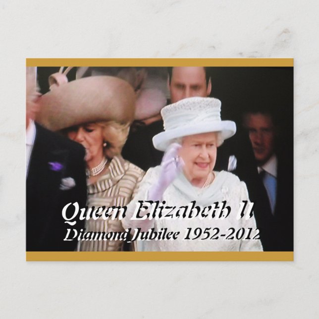 Queen Elizabeth Diamond Jubilee portrait postcard (Front)