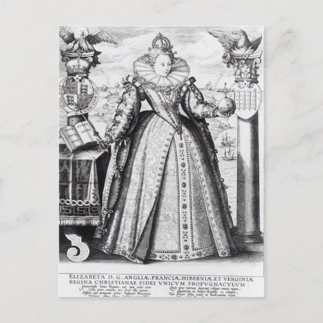 Queen Elizabeth I  1596 Postcard (Front)