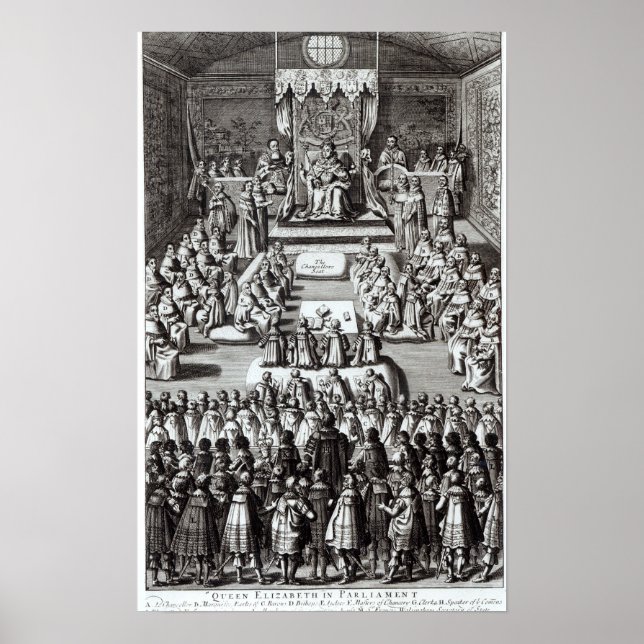 Queen Elizabeth I  and Parliament Poster (Front)