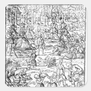 Queen Elizabeth I at a Hunt Picnic Square Sticker