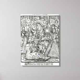 Queen Elizabeth I  at a stag hunt Canvas Print