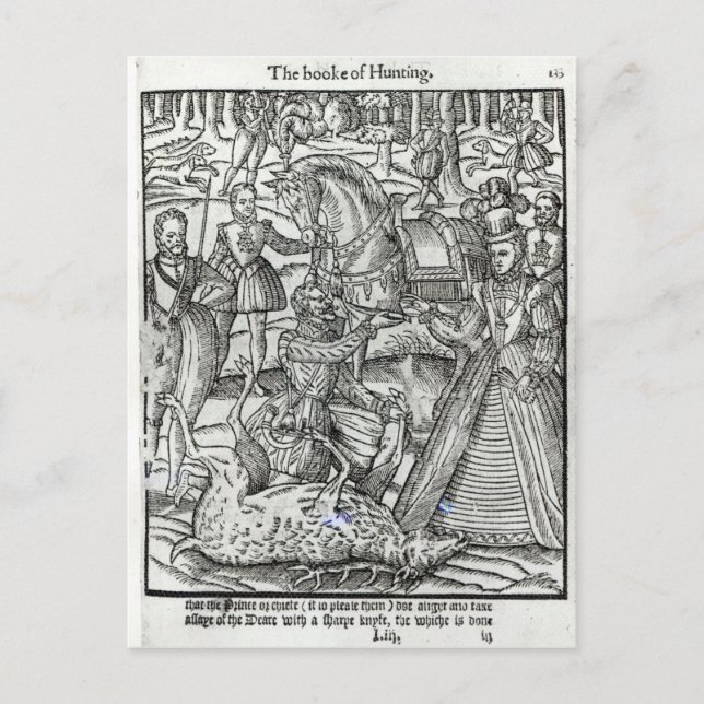 Queen Elizabeth I  at a stag hunt Postcard (Front)