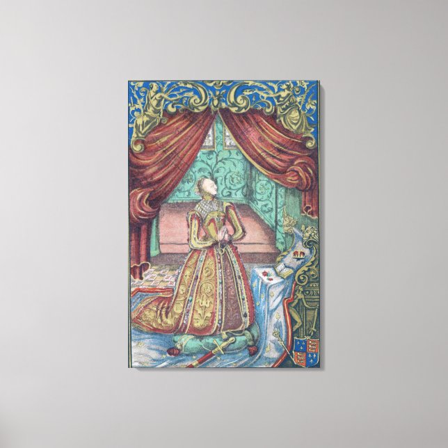 Queen Elizabeth I at Prayer, frontispiece Canvas Print (Front)