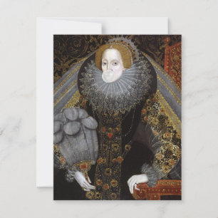 Queen Elizabeth I blowing a white bubble gum