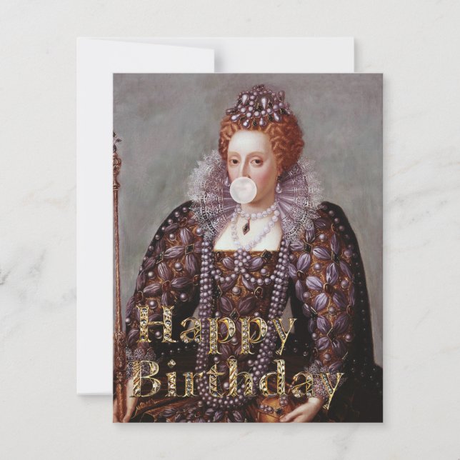 Queen Elizabeth I bubble gum Happy birthday (Front)