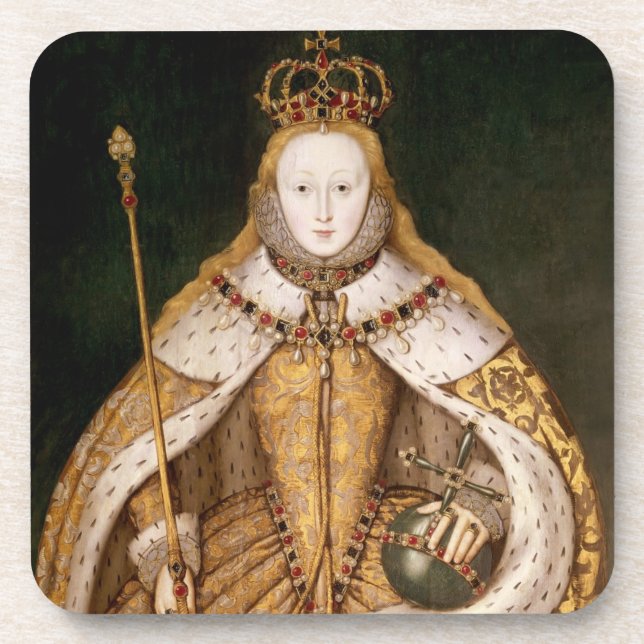 Queen Elizabeth I in Coronation Robes Coaster (Front)