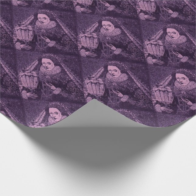 Queen Elizabeth I in lavender print Wrapping Paper (Corner)