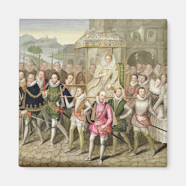 Queen Elizabeth I in procession with her Courtiers Magnet (Front)