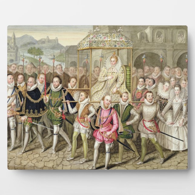 Queen Elizabeth I in procession with her Courtiers Plaque (Front)
