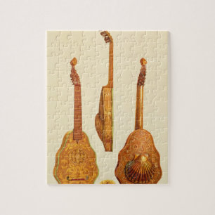 Queen Elizabeth I lute by John Rose, 1580, from 'M Jigsaw Puzzle