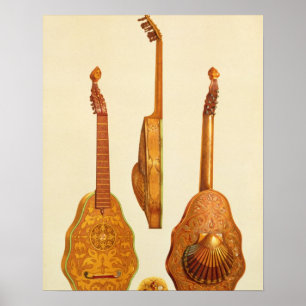 Queen Elizabeth I lute by John Rose, 1580, from 'M Poster