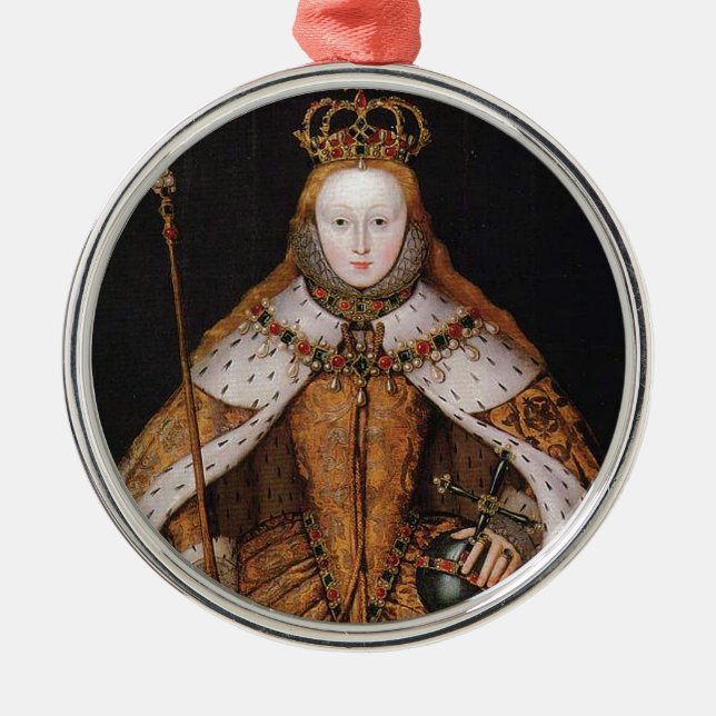 Queen Elizabeth I Metal Tree Decoration (Front)