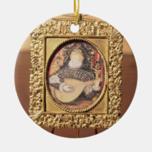 Queen Elizabeth I playing the lute (miniature incl Ceramic Tree Decoration