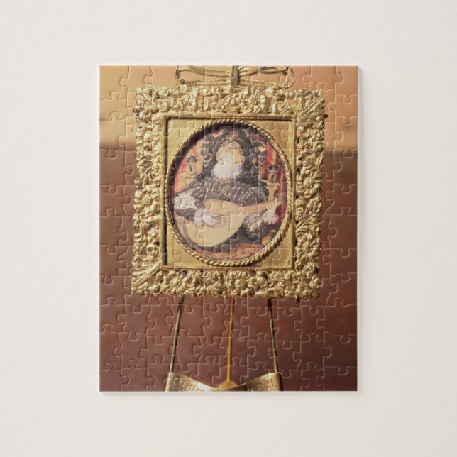 Queen Elizabeth I playing the lute (miniature incl Jigsaw Puzzle (Vertical)
